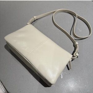 Zara Cream White Leather Crossbody bag